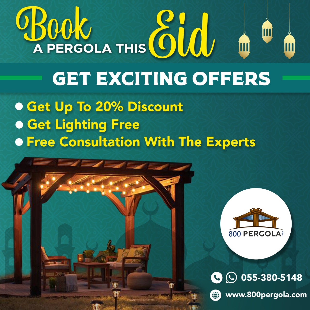 This EID, Bring Beauty to Your Backyard with a Stunning Pergola from 800 PERGOLA