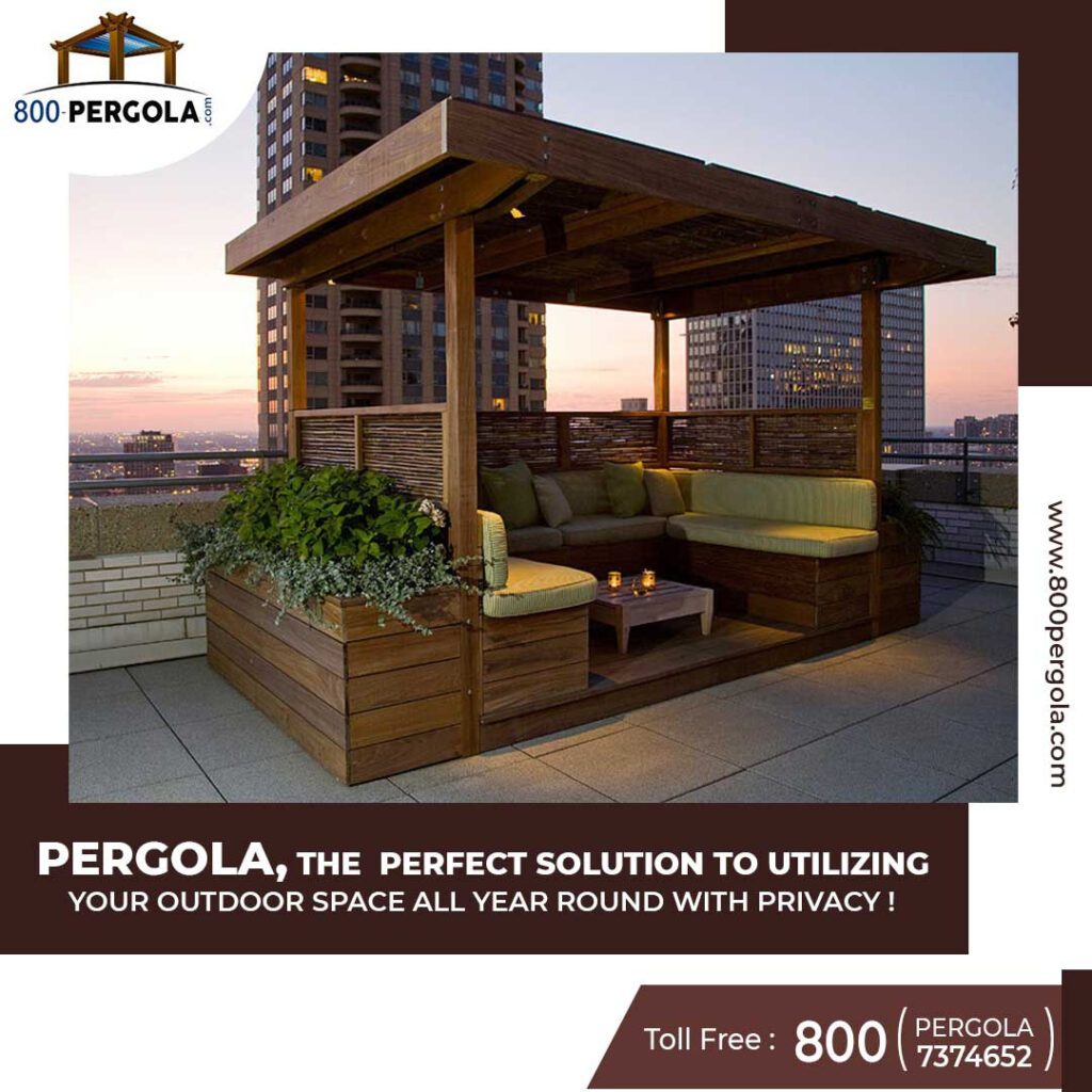 Pergola, the perfect solution to utilizing your outdoor space all year round with privacy!