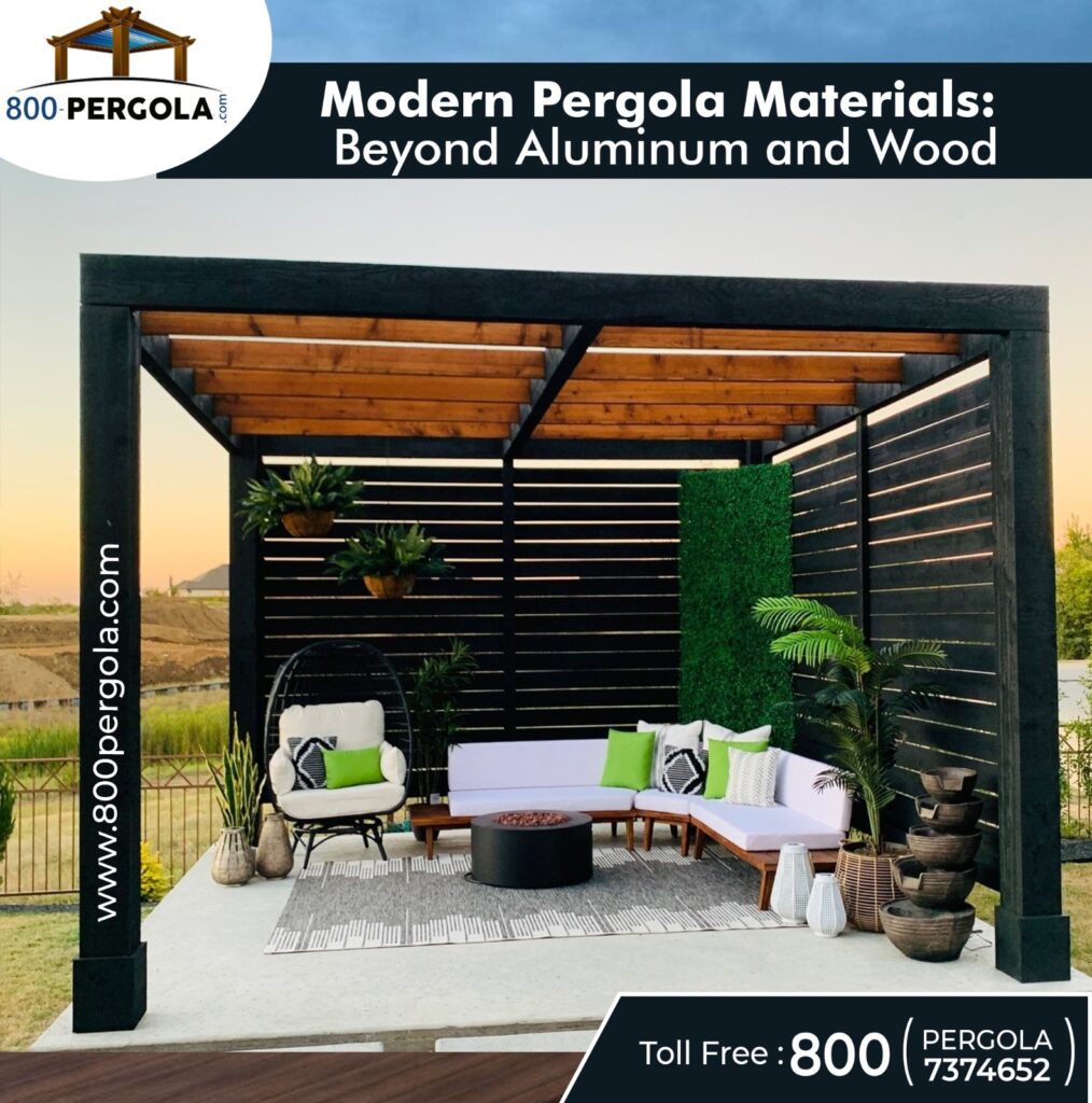 Explore modern pergola materials that go beyond aluminum and wood. Discover innovative options for your stylish and durable outdoor retreat.