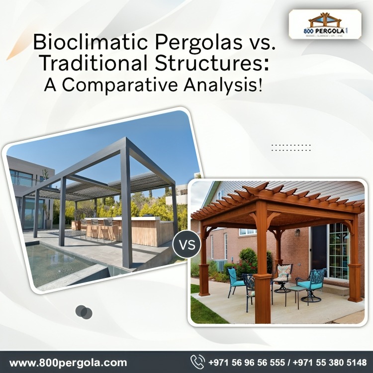 Learn the key differences between Bioclimatic Pergolas & Traditional pergolas, and discover which one best suits your outdoor living needs in Dubai's unique climate.