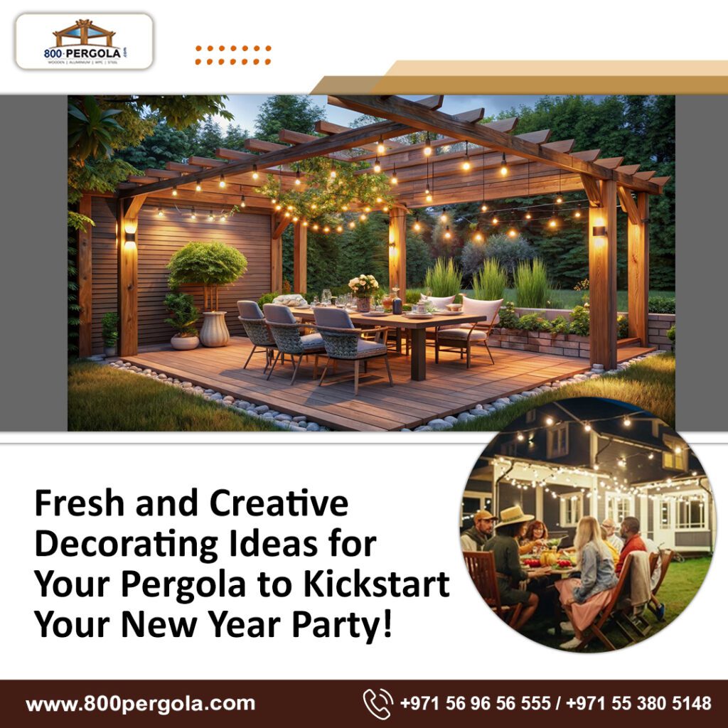 Kickstart your New Year party with creative pergola decor ideas by 800 Pergola! Discover stunning tips to transform your outdoor space into a stylish celebration hub.