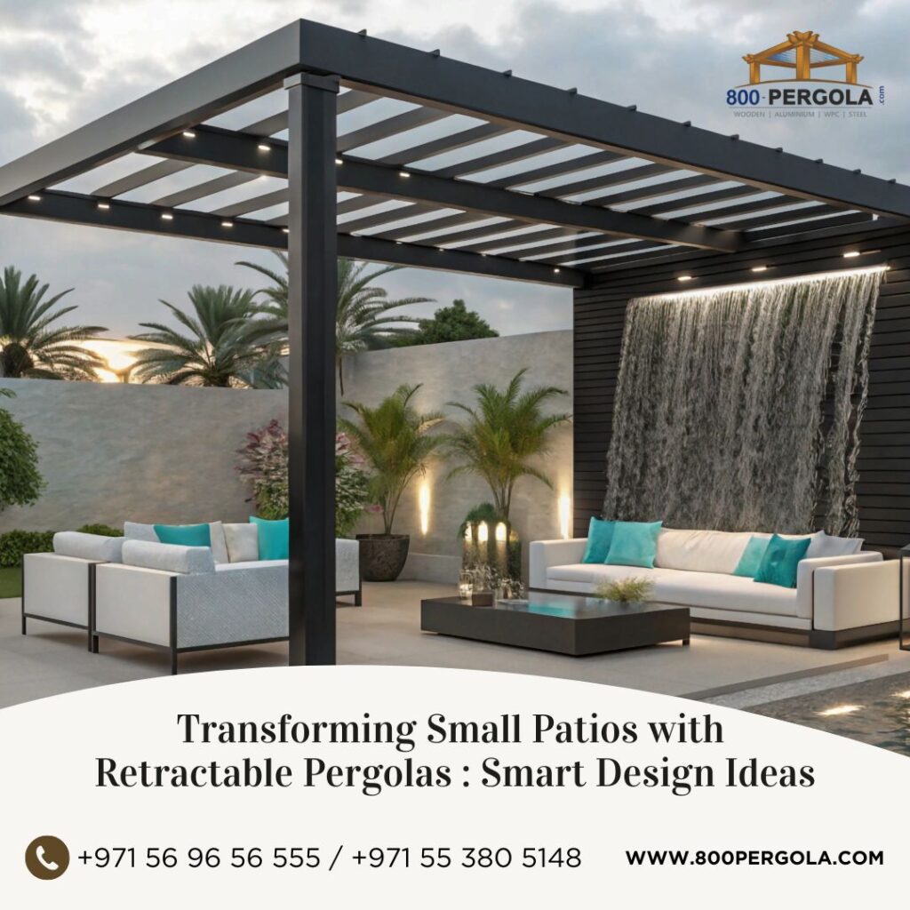 Transform your small patio with smart retractable pergola ideas. Discover space-saving designs and upgrade your outdoors with the best retractable pergola manufacturer and supplier in Dubai.