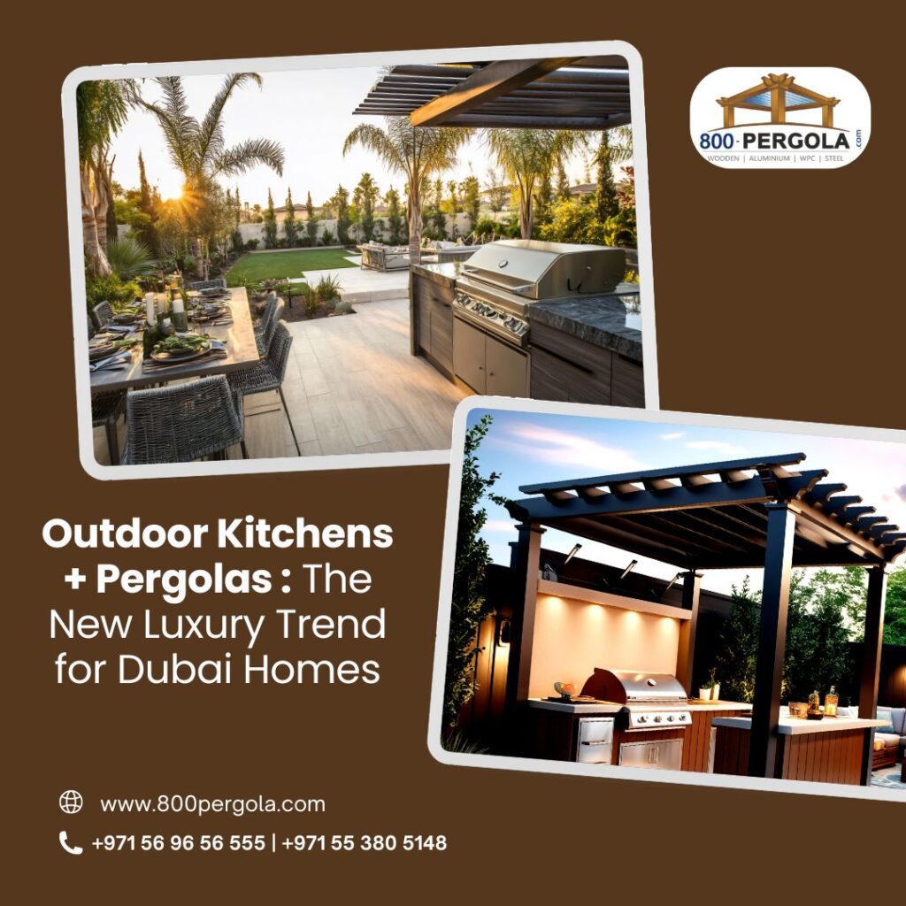 Outdoor kitchens with pergolas are redefining luxury living in Dubai homes, offering comfort, style, and added property value year-round.