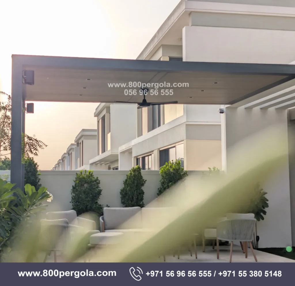 A beautifully designed covered roof pergola completed for our client at Harmony – Tilal Al Ghaf
