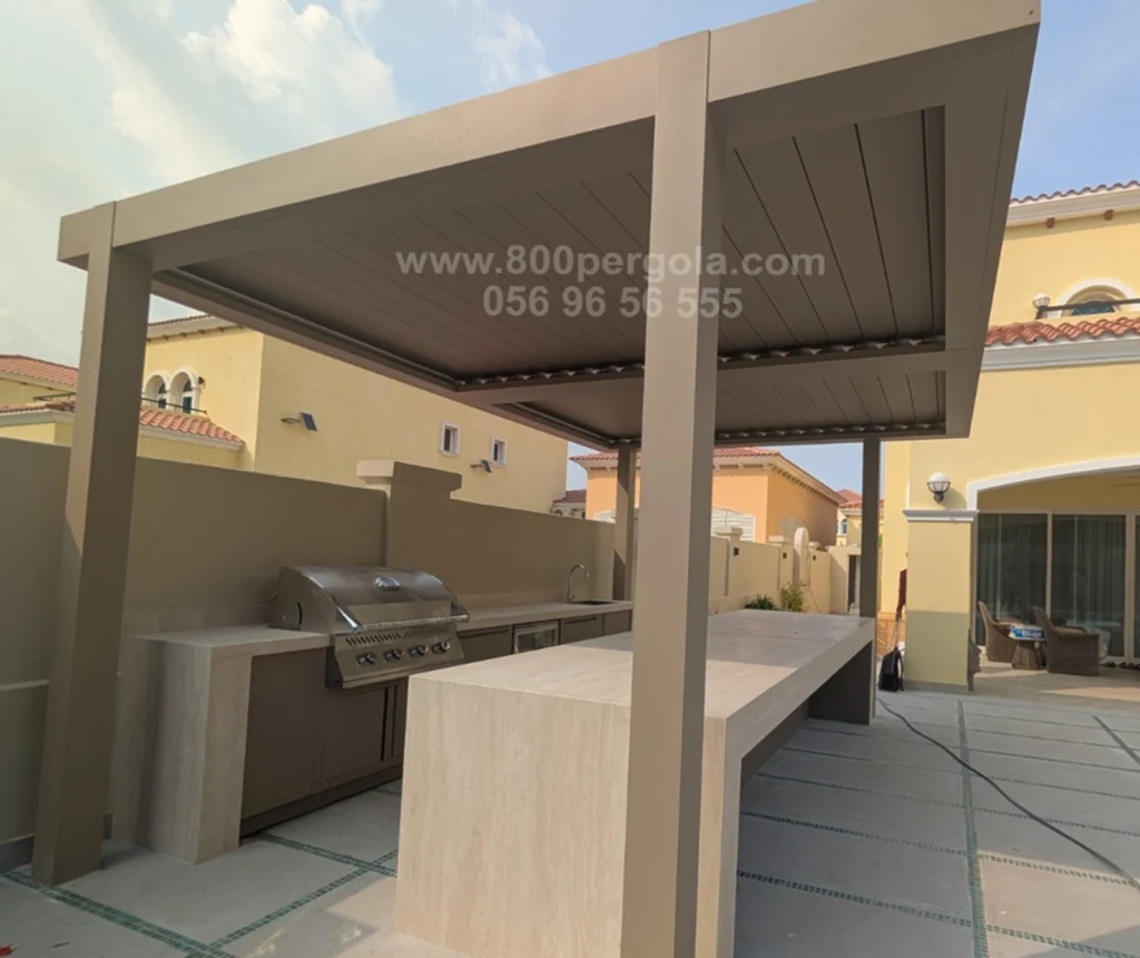 Our-Latest-Project-at-Jumeirah-Park. Weve-successfully-completed-the-installation-of-our-Aluminium-Motorized-Pergola-with-adjustable-louvers-transforming-this-villa’s-outdoor-space-into-a-modern-functional-retreat