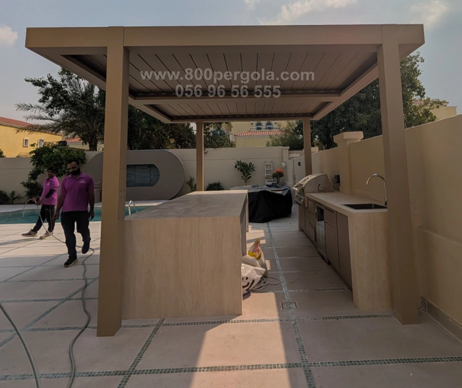Our-Latest-Project-at-Jumeirah-Park. Weve-successfully-completed-the-installation-of-our-Aluminium-Motorized-Pergola-with-adjustable-louvers-transforming-this-villa’s-outdoor-space-into-a-modern-functional-retreat