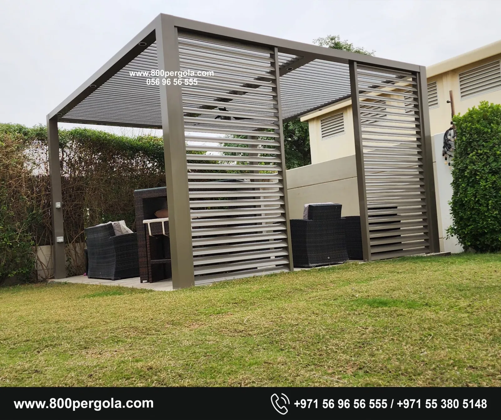 Fixed-Louvered-Pergola-with-aluminum-elliptical-louvers-and-a-privacy-screen-at-Safi-Townhouse-Dubai