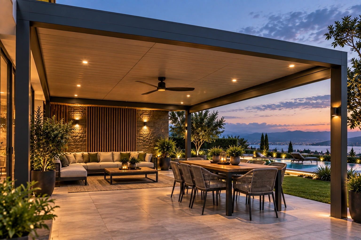 Covered Roof Pergola Solutions Dubai | 800 Pergola