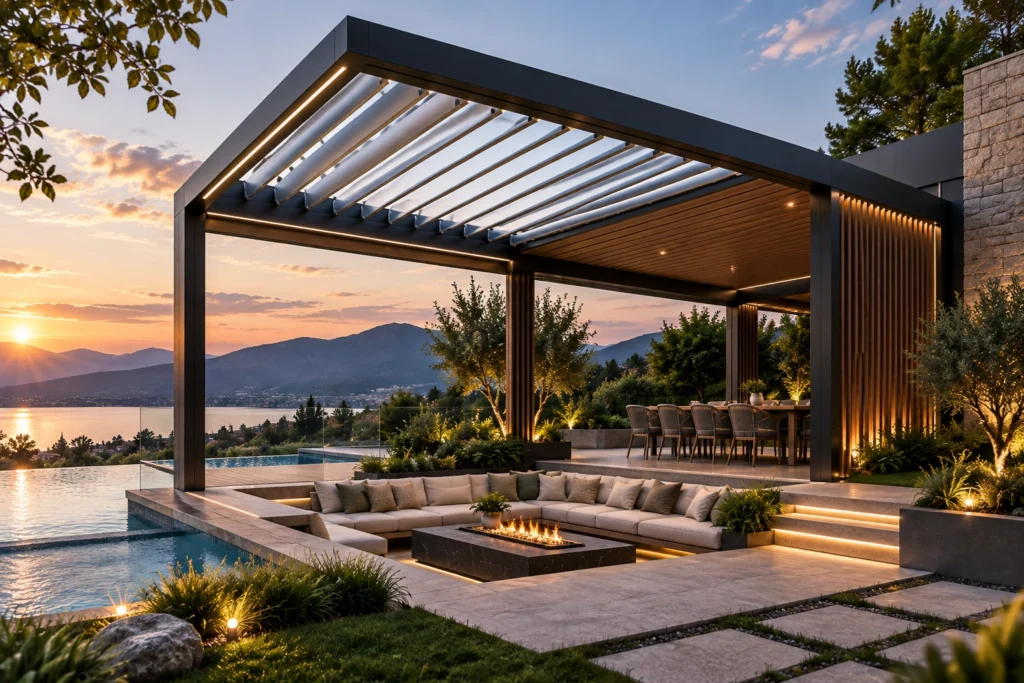 Tiltable Pergola vs Fixed Roof Pergola Dubai | Cost & Specs Guide