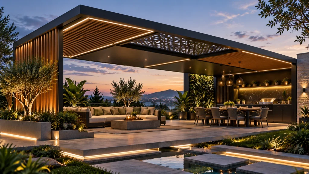 Custom Pergola Design Trends Dubai 2026 | Modern Villa Styles