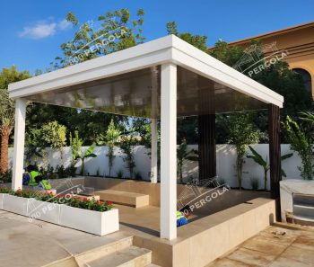 Aluminium Pergola- Heat & Water-leakage-proof-sunken-seating- at-Al-Barsha-4