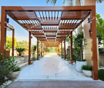 Pathway pergola made with Aluminium Columns, Beam