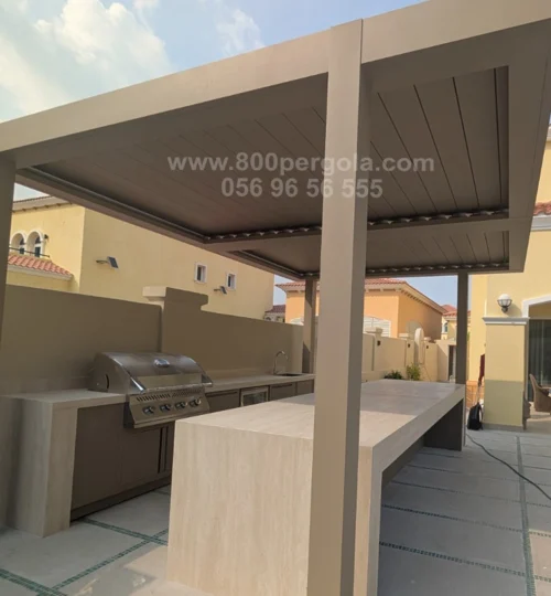 Our-Latest-Project-at-Jumeirah-Park. Weve-successfully-completed-the-installation-of-our-Aluminium-Motorized-Pergola-with-adjustable-louvers-transforming-this-villa’s-outdoor-space-into-a-modern-functional-retreat