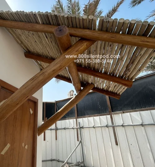 La Mer – Dubai! Our team recently crafted a stunning wooden canopy using Gum & Eucalyptus poles,